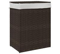 vidaXL Cesto para Ropa Sucia con Tapa ratán marrón Oscuro 46x33x60 cm