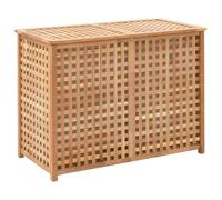 vidaXL Cesto para Ropa Sucia Lavandería Colada Cuarto de Baño Vitrina Casa Hogar Accesorios Complementos Ropa 87,5x46x67 cm Madera Nogal Maciza
