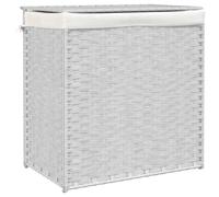 vidaXL Cesto Ropa Sucia 2 Secciones ratán sintético Blanco 53x35x57 cm