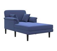 vidaXL Chaise Longue Azul Policía Terciopelo