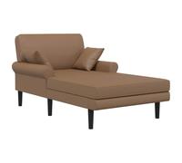 vidaXL Chaise Longue Capuchino Cuero sintético