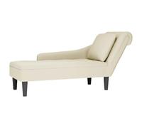 Tumbona vidaXL Terciopelo Crema, Chaise Lounge, Almohada y Reposabrazo Derecho, Sofá Silla, Sillón, Diván, Silla de Salón, Contemporáneo