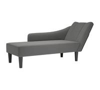 vidaXL Chaise Longue con reposabrazos Derecho Tela Gris Oscuro, sillón Chaise Lounge, sofá Chaise Lounge, sillón Lounge, sillón Chaise Lounge, salón