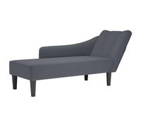 vidaXL Chaise longue con reposabrazos derecho, terciopelo gris claro