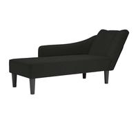 vidaXL Tumbona con reposabrazos derecho, terciopelo negro