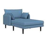 vidaXL Chaise Longue de Gran tamaño Azul Tela de Pana