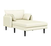 vidaXL Chaise Longue de Gran tamaño Crema Tela de Pana