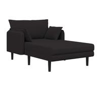 vidaXL Chaise Longue de Gran tamaño Negro Bouclé