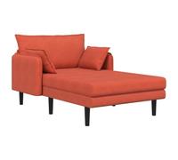 vidaXL Chaise Longue de Gran tamaño Rojo Naranja Tela de Pana