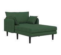 vidaXL Chaise Longue de Gran tamaño Verde Oscuro Tela de Pana