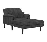 vidaXL Chaise Longue Gris Oscuro Tela de Pana