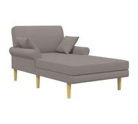 vidaXL Chaise Longue Gris Topo Tela