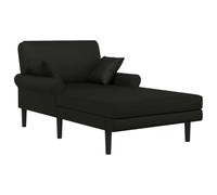 vidaXL Chaise Longue Negro Cuero sintético