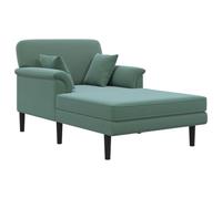 vidaXL Chaise Longue Verde Mar Terciopelo