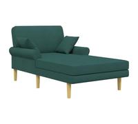 vidaXL Chaise Longue Verde Oscuro Tela