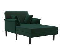 vidaXL Chaise Longue Verde Oscuro Terciopelo