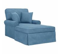 vidaXL Chaise Lounge con Falda Azul 91 x 157 x 91 cm Tela Estriada, Sala de Estar, Rectangular, Moderno, Duradero, Ideas para mobiliario cómodo y con Estilo, para Cualquier Espacio contemporáneo