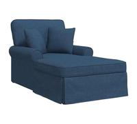 vidaXL Chaise Lounge con Falda con cojín Azul 91 x 157 x 91 cm Tela, Sala, Rectangular, diseño Moderno, Material Transpirable, Muebles, con Estilo, Funcional, cómodo, versátil