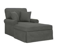 vidaXL Chaise Lounge con falda y cojín Gris oscuro 91 x 157 x 91 cm moderno, duradero
