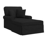 vidaXL Chaise Lounge con Falda con cojín Negro 91 x 157 x 91 cm Tela