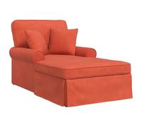 vidaXL Chaise Lounge con Falda con cojín Rojo Naranja 91 x 157 x 91 cm, Sala de Estar, Rectangular, Moderno, Duradero, Ideas para mobiliario cómodo y con Estilo, para Cualquier Espacio contemporáneo