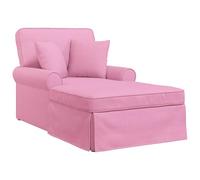 vidaXL Chaise Lounge con Falda con cojín Rosa 91 x 157 x 91 cm Tela, Sala, Rectangular, diseño Moderno, Material Transpirable, Muebles, con Estilo, Funcional, cómodo, versátil