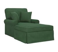 vidaXL Chaise lounge con falda y cojín Verde Selva 91×157×91 cm Sala de estar