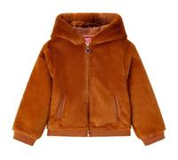 vidaXL Chaqueta con Capucha Infantil Ropa de Niños Pelo Sintético Color Coñac 92