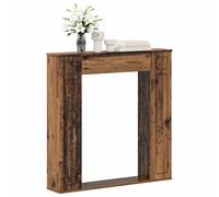 vidaXL Chimenea rodeada de madera vieja de 100 x 20 x 100 cm, madera de ingeniería, sala de estar, dormitorio, pasillo, rectangular, moderna, decoración elegante, fácil instalación, diseño funcional