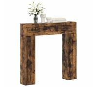 vidaXL Chimenea rodeada de roble ahumado 102 x 18 x 100,5 cm, salón, dormitorio, pasillo, forma de U, marco decorativo, decoración que ahorra espacio, accesorios para el hogar