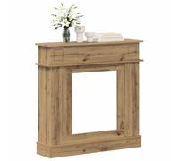 vidaXL Chimenea rodeada de roble artesano 102 x 26 x 100 cm, moderna chimenea rectangular, elegante decoración interior, diseño ahorro de espacio para salón, dormitorio, pasillo