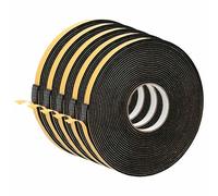VidaXL - Cinta adhesiva de espuma (5 unidades, 20 mm x 10 m, espuma CR, cinta adhesiva redonda, espuma CR, protección contra la humedad, eficaz y universal, aislamiento