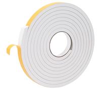 vidaXL Cinta de espuma autoadhesiva 10 pcs Blanco 15mm x 5m CR Espuma, Cinta adhesiva, Redondo, Espuma CR, Protector contra la humedad, Eficiente, Universal, Aislamiento