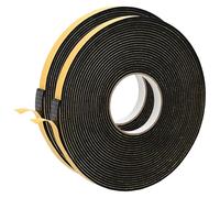vidaXL Cinta de espuma autoadhesiva 2 pcs Negro 10mm x 10m Espuma CR, Cinta adhesiva redonda, espuma CR, protege de la humedad, eficiente y universal, ideal para aislar