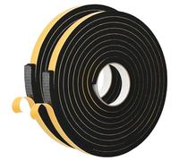 vidaXL Cinta de espuma autoadhesiva 2 pcs Negro 20mm x 5m Espuma CR, Cinta adhesiva redonda, espuma CR, protege de la humedad, eficiente y universal, ideal para aislar