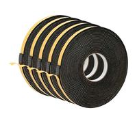 vidaXL Cinta de espuma autoadhesiva 5 pcs Negro 15mm x 10m Espuma CR, Cinta adhesiva redonda, espuma CR, protege de la humedad, eficiente y universal, ideal para aislar