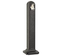 vidaXL Cisterna de Jardín con Grifo Patio Exterior Fuente Columna de Agua Conectar Mangueras Regar Plantas Flores Aspecto de Piedra Gris Antracita