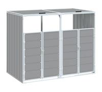 vidaXL Cobertizo contenedores Dobles Basura Acero Gris 144x81x113 cm