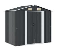 vidaXL Cobertizo de Almacenaje para Jardín Antracita Caseta Casetilla de Almacenamiento para Patio Exterior Cabaña de Acero Gris Antracita