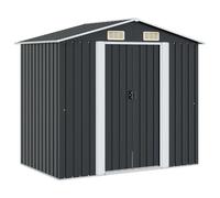 vidaXL Cobertizo de Almacenaje para Jardín Antracita Caseta Casetilla de Almacenamiento para Patio Exterior Cabaña de Acero Gris Antracita