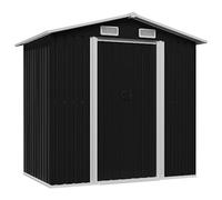 vidaXL Cobertizo de Almacenaje para Jardín Antracita Caseta Casetilla de Almacenamiento para Patio Exterior Cabaña de Acero Gris Antracita