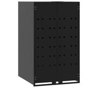 vidaXL Cobertizo de contenedor de Basura Acero Negro 69x79x117 cm