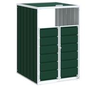 vidaXL Cobertizo de contenedor de basura acero verde 72x81x115 cm, cobertizo para cubos de basura, cobertizo de cubos para exterior, caseta para cubos de basura