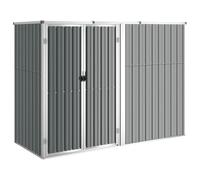 vidaXL Cobertizo de Herramientas Accesorio Patio Cubierta Organizador Espacio Almacenamiento Caseta con Puerta para Casa Acero Galvanizado Gris