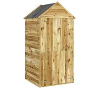 vidaXL Cobertizo de Herramientas con Puerta Caseta Jardín Patio Terraza Balcón Exterior Césped Jardinería Almacenaje Madera Pino 107x107x220 cm