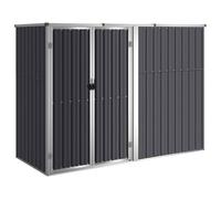 vidaXL Cobertizo para herramientas antracita 225 x 89 x 161 cm acero galvanizado