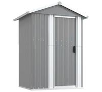 vidaXL Cobertizo de jardín Acero galvanizado Gris 126x97,5x177 cm