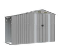 vidaXL Cobertizo de jardín Acero galvanizado Gris 277x93x179 cm