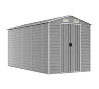 vidaXL Cobertizo de jardín Acero galvanizado Gris Claro 191x385x198 cm