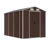 vidaXL Cobertizo de jardín Acero galvanizado marrón 191x300x198 cm